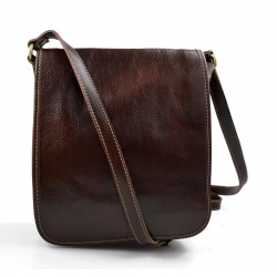 Bolso de cuero bandolera hombre mujer cartero de cuero marron bolso de piel messenger