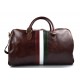 Bolsa viaje piel bolso equipaje bandera italiana bolsa cabina marrón