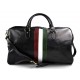 Borsone viaggio in pelle borsa viaggio bandiera Italiana nero
