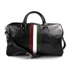 Bolsa viaje piel bolso equipaje bandera italiana bolsa cabina negro