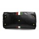 Leather travel bag duffle bag black gym bag Italian flag weekender