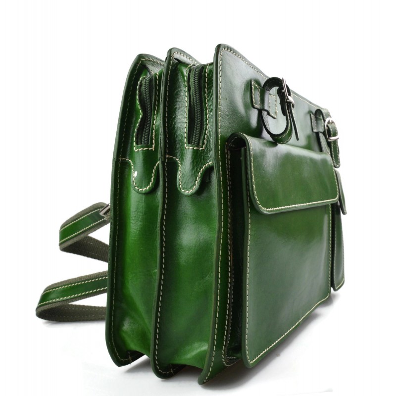 Sac Bandoulière En Cuir Véritable ALMADIH MIO - Marron Vintage - Porte-Ordinateur 36x29cm - Homme/Femme