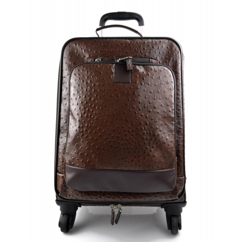 Bags & Purses Luggage & Travel Rolling Luggage Leather trolley travel bag weekender overnight leather bag with wheels brown leather cabin luggage airplane carryon leather bag 