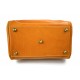 Ladies leather handbag doctor bag handheld shoulder bag yellow made in Italy genuine leather bag