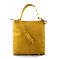 Borsa pelle borsello donna a spalla e a tracolla giallo