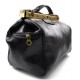Ladies leather handbag doctor bag handheld shoulder bag black made in Italy genuine leather bag