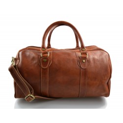 Leather duffle bag genuine leather travel bag overnight honey