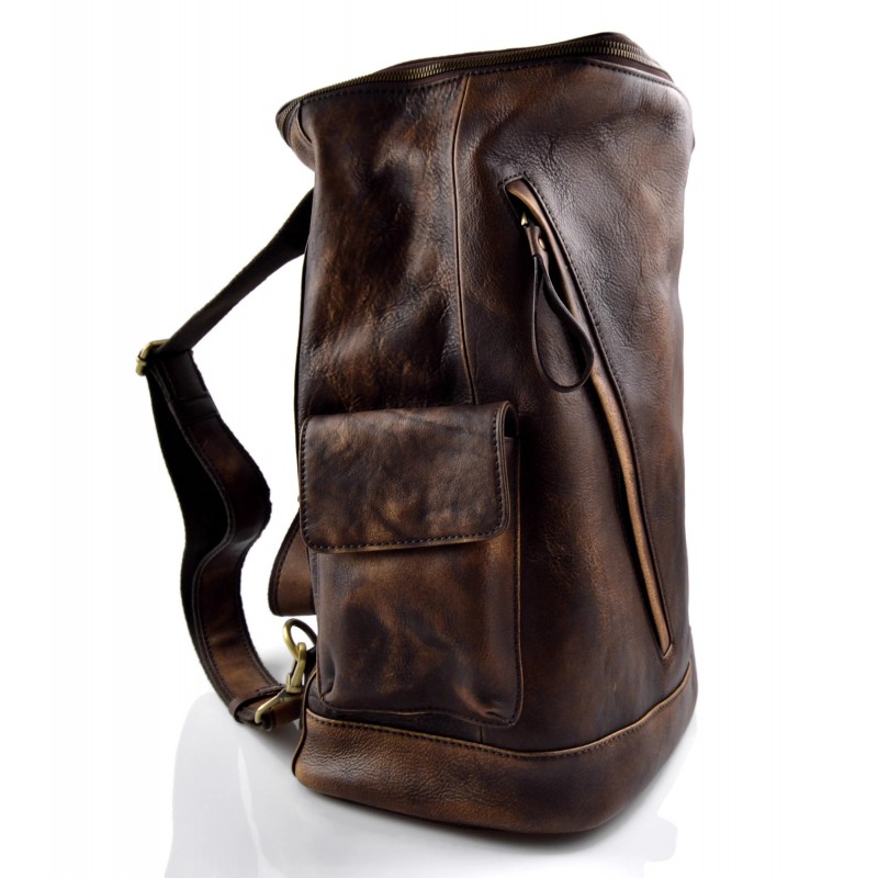 Mochila de piel vintage mochila piel lavada mochila marrón hombre mujer  mochila viaje mochila de cuero mochila sport bolso de espalda :  : Ropa, Zapatos y Accesorios