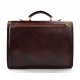 Leather briefcase mens ladies brown office shoulder bag