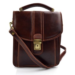 Crossbody satchel genuine leather bag shoulder bag hobo bag brown