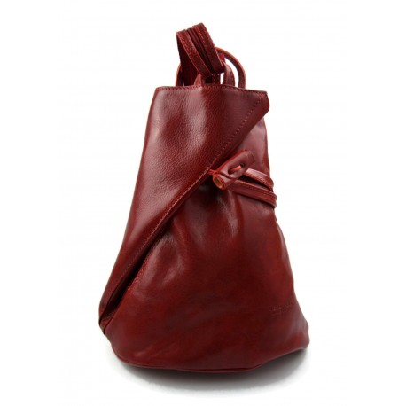Bolso de viaje bolso de cuero mochila de cuero de hombre mochila rojo
