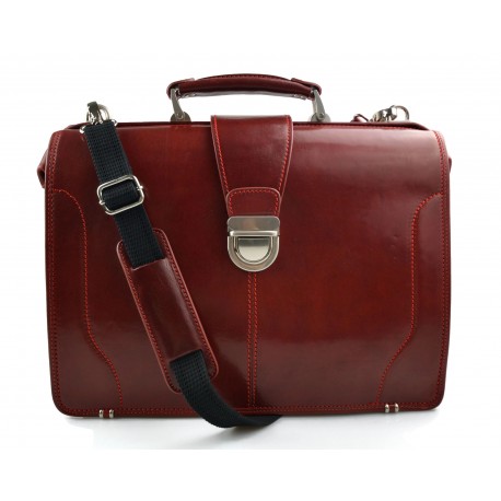 Doctor bag leather mens doctor bag XXL handbag ladies medical bag red