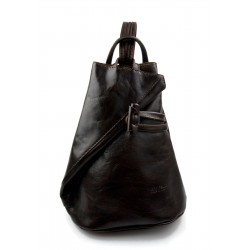 Luxury leather backpack travel bag weekender sports bag gym bag leather shoulder bag dark brown