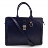 Leather briefcase office document bag business bag executive VIP briefcase blue