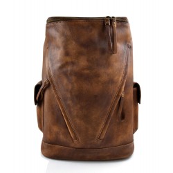 Sac à dos marron cuir italien lavé vintage sac à dos en cuir homme femme