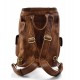 Vintage leather backpack brown genuine washed leather travel bag