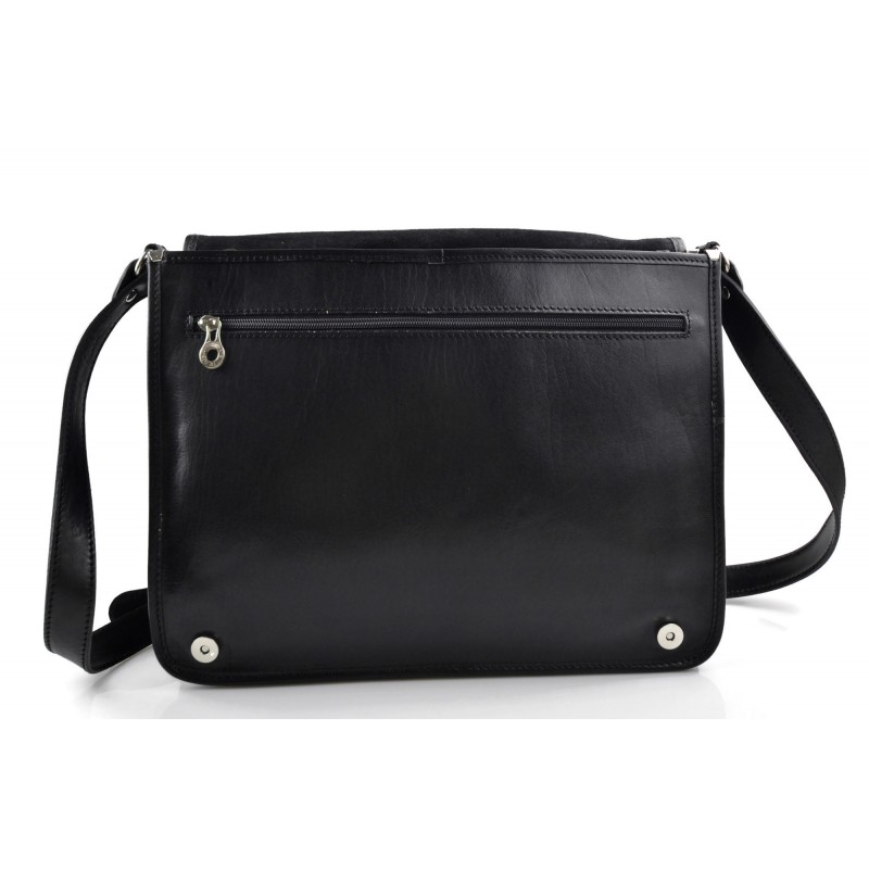 black leather messenger bolsa womens