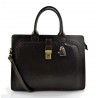 Leather briefcase office document bag business executive briefcase dark brown