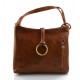 Borsa pelle borsello donna a spalla e a tracolla marrone opaco made in Italy