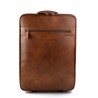 Leather trolley travel bag weekender overnight leather bag brown