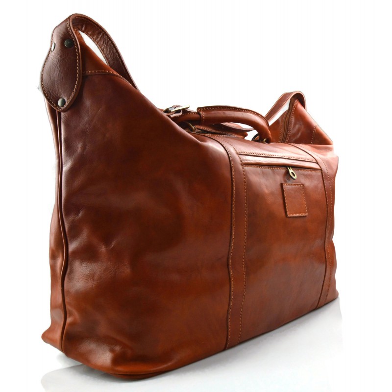 Leather duffle bag XXXL weekender honey men women travel bag luggage