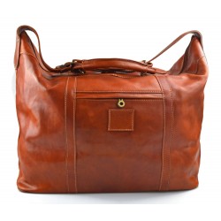 Leather dufflebag XXL weekender honey mens ladies travel duffel gym bag luggage
