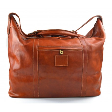 Leather dufflebag XXL weekender honey mens ladies travel duffel gym bag luggage