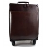 Trolley voyage en cuir sac voyage de bagages a main brun fonce