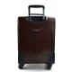 Leather trolley travel bag weekender overnight dark brown