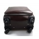 Leather trolley travel bag weekender overnight dark brown