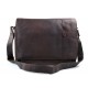 Sac à bandoulière en cuir notebook sac homme femme sac d'épaule messenger marron foncè