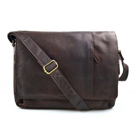Borsa pelle notebook porta ipad porta laptop testa di moro messenger uomo donna