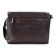 Sac à bandoulière en cuir notebook sac homme femme sac d'épaule messenger marron foncè