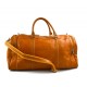 Men leather duffle bag yellow shoulder bag travel bag luggage weekender carryon cabin bag