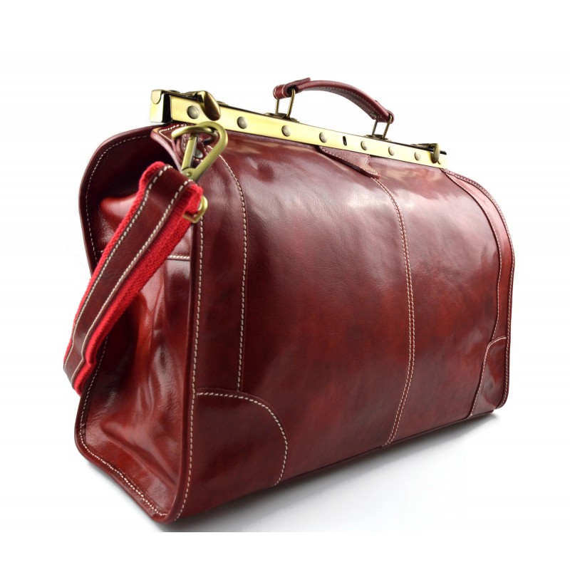 Bolso de cuero bolso de viaje doctor bag bolso doctor en piel bolso mujer bolso hombre bandolera de cuero bolso de mano bolso de espalda rojo 