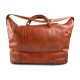 Leather duffle bag genuine leather shoulder bag honey