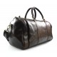 Mens leather duffle bag dark brown shoulder bag travel bag luggage weekender carryon cabin bag