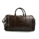 Mens leather duffle bag dark brown shoulder bag travel bag luggage weekender carryon cabin bag