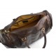 Leder reisetasche sporttasche dunkel braun damen herren schultertasche ledertasche