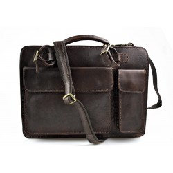 Carpeta de cuero bolso cartera de cuero bolso de hombre bolso de mujer bolso de piel marron oscuro