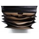 Leather briefcase office handbag mens woman shoulderbag black