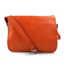 Bolso messenger de piel bandolera de cuero bolso de hombre piel bolso de espalda orange