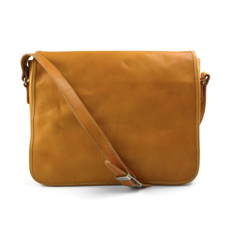 Borsa pelle uomo messenger uomo donna tracolla postino messenger pelle giallo