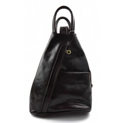 Sac à dos bandoulière en cuir sac homme femme brun foncè