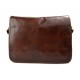 Mens leather bag shoulderbag genuine leather messenger brown business document bag