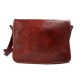 Mens leather bag shoulder bag genuine leather messenger red business document bag