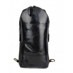 Sac à dos bandoulière en cuir sac homme sac à bandoulière noir