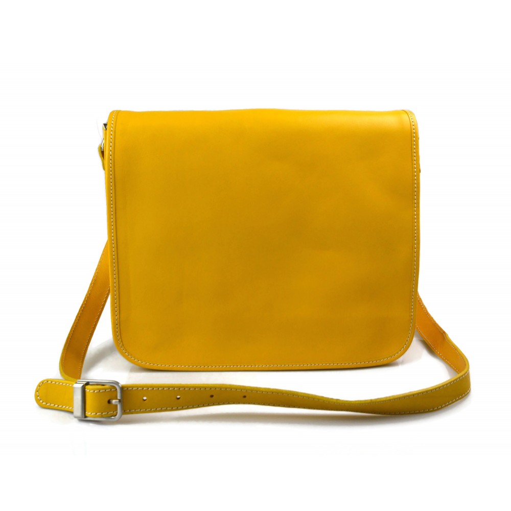 ShopSmart Leather Messenger Bag Men's Leather Bag Yellow Shoulder Bag