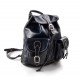 Backpack leather blue backpack genuine leather travel bag weekender sports