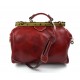 Borsa donna doctor bag vera pelle medico  manico e tracolla rosso